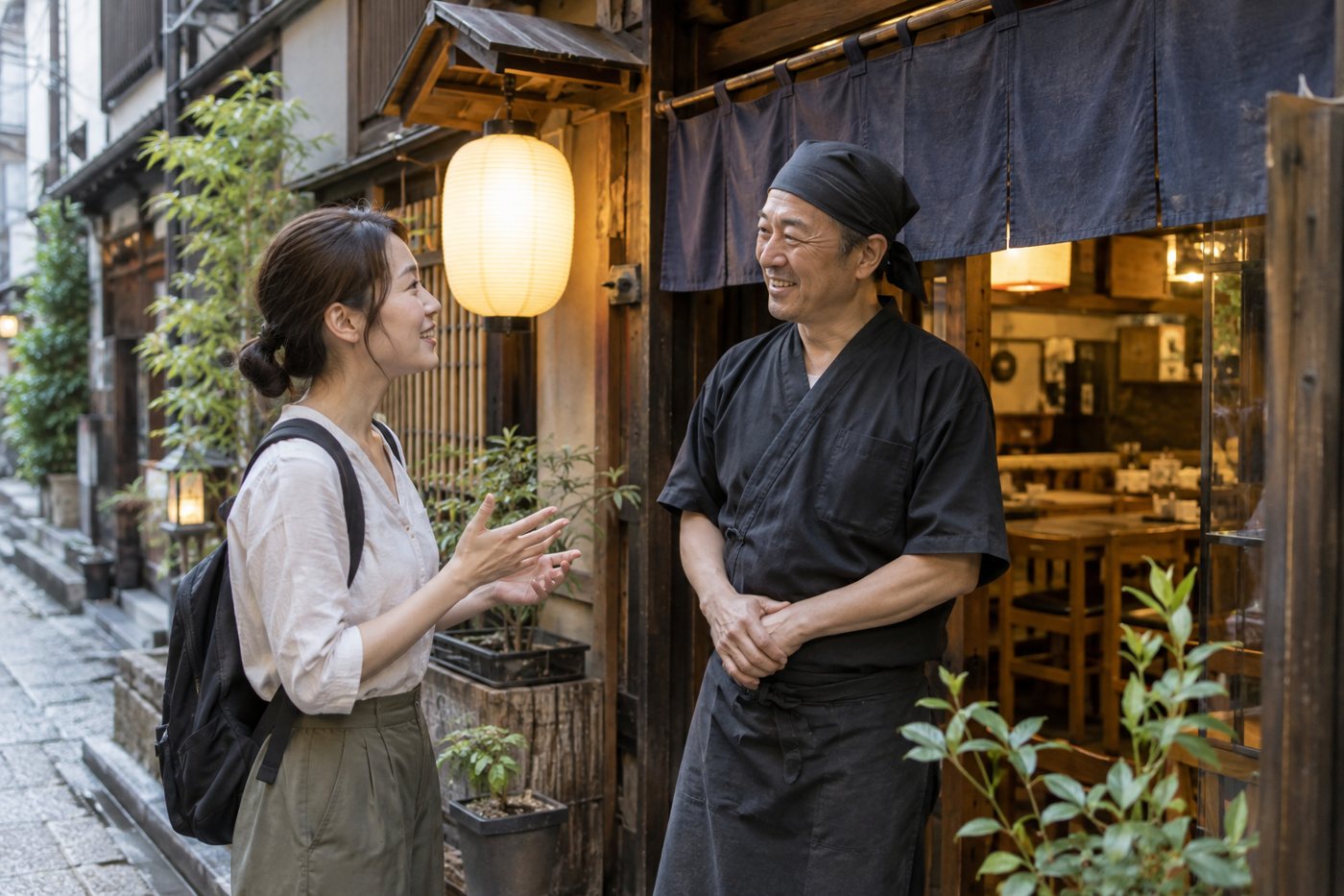 ガイドと店舗の現地調整の生成イメージ