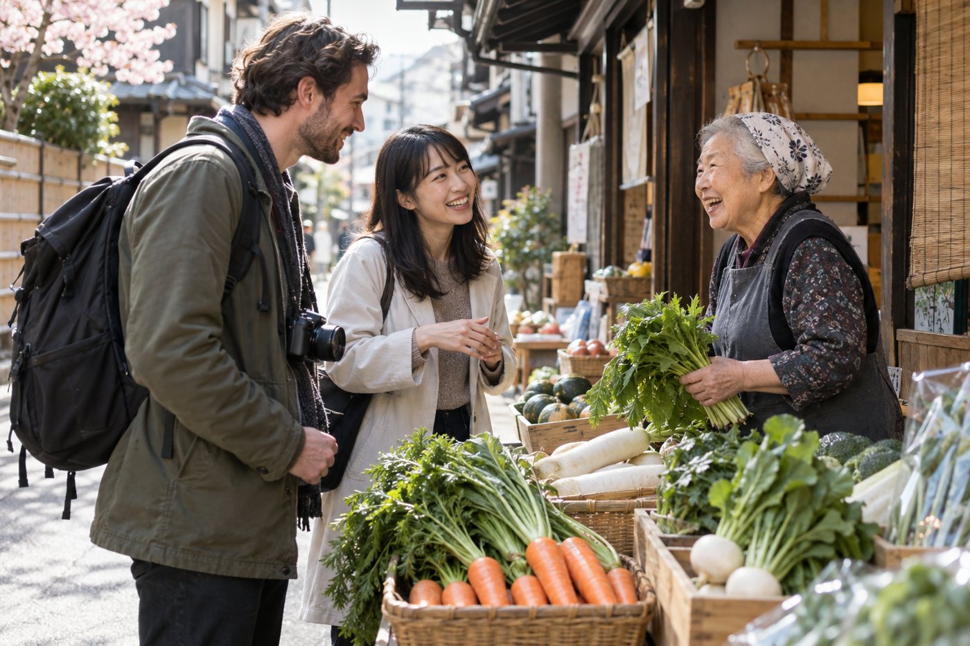 街のお店で生まれる交流の生成イメージ