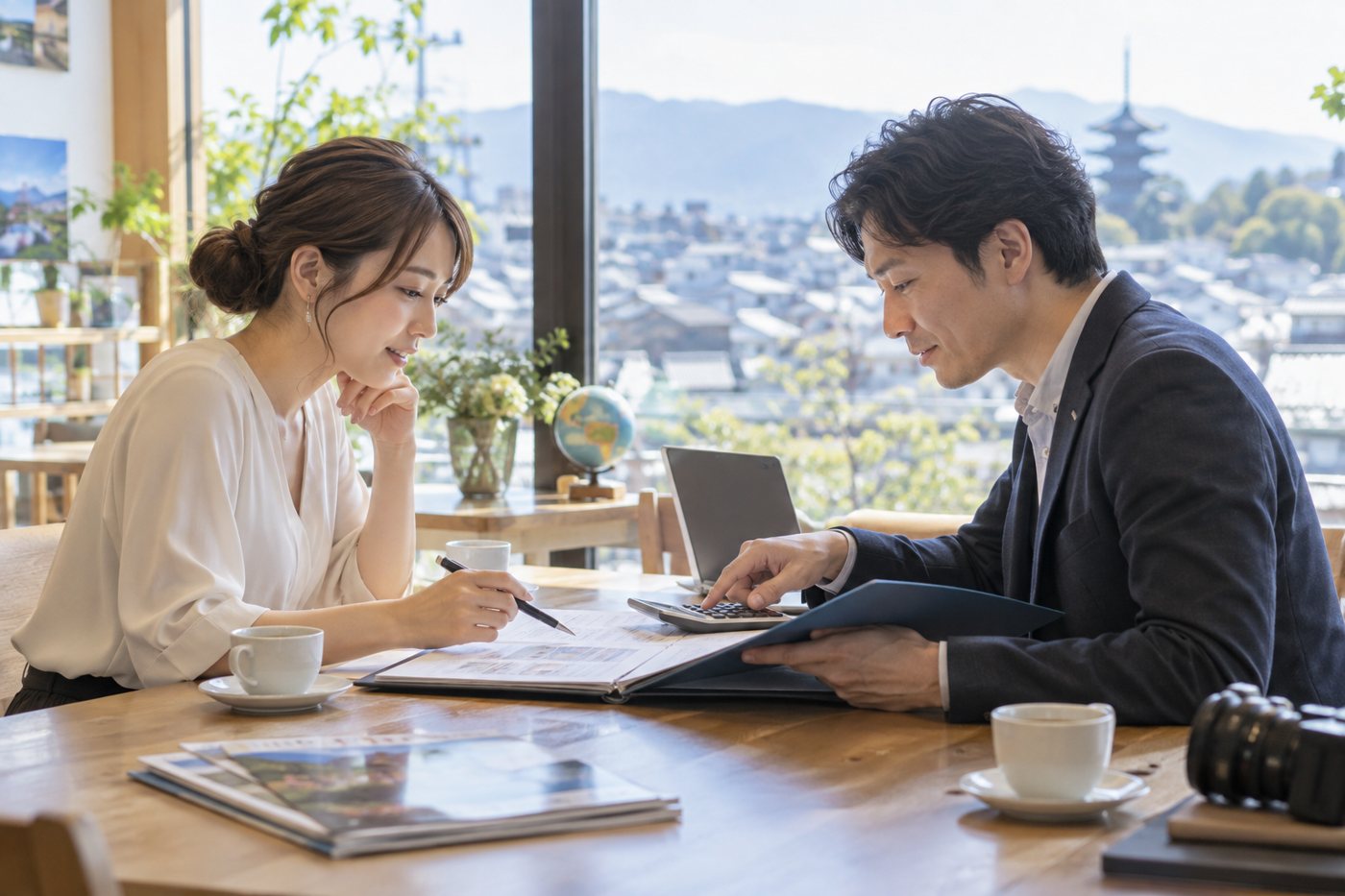 旅行プランと費用の相談の生成イメージ